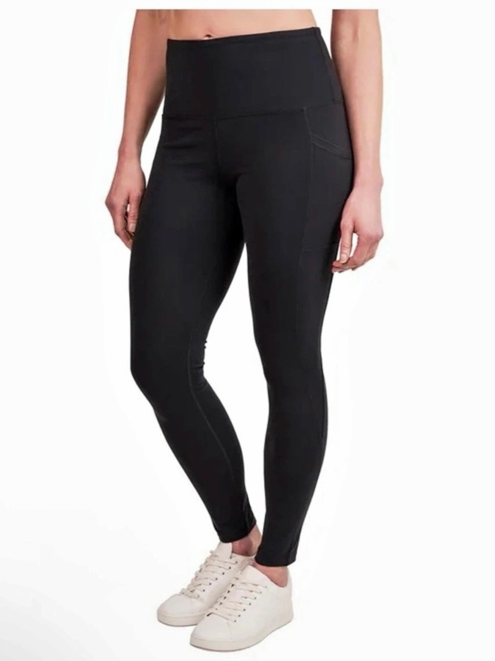Tuff Athletics High-Waist Active Leggings with Side Pockets Black
